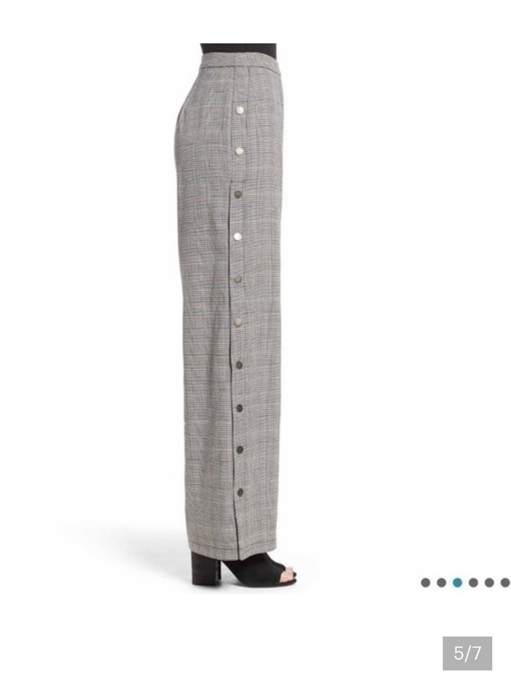 Plaid wide leg flare pants . - Picture 9 of 9